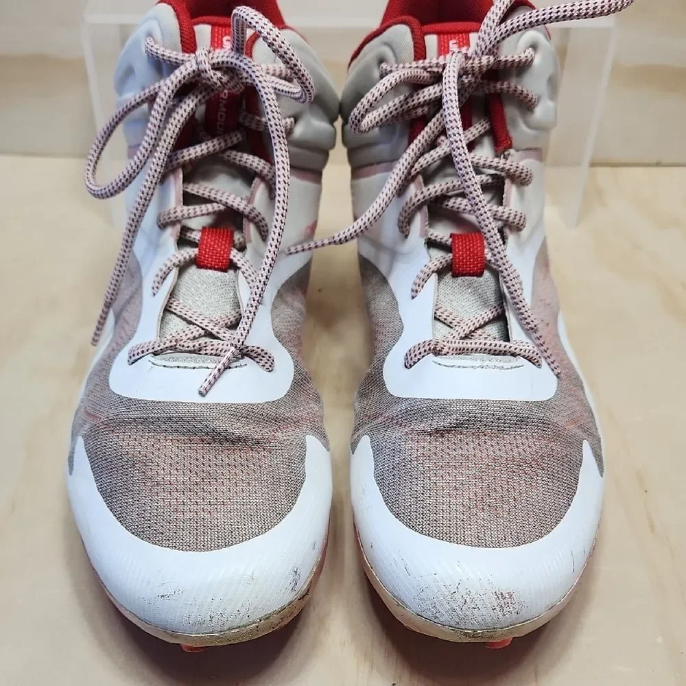 Under Armour Command Lacrosse Cleats Men 13 Red White Athletic Shoes
